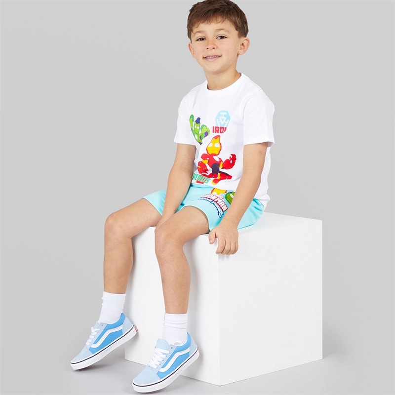 Marvel Boys Iron Man & Friends T-Shirt And Shorts Set White/Blue