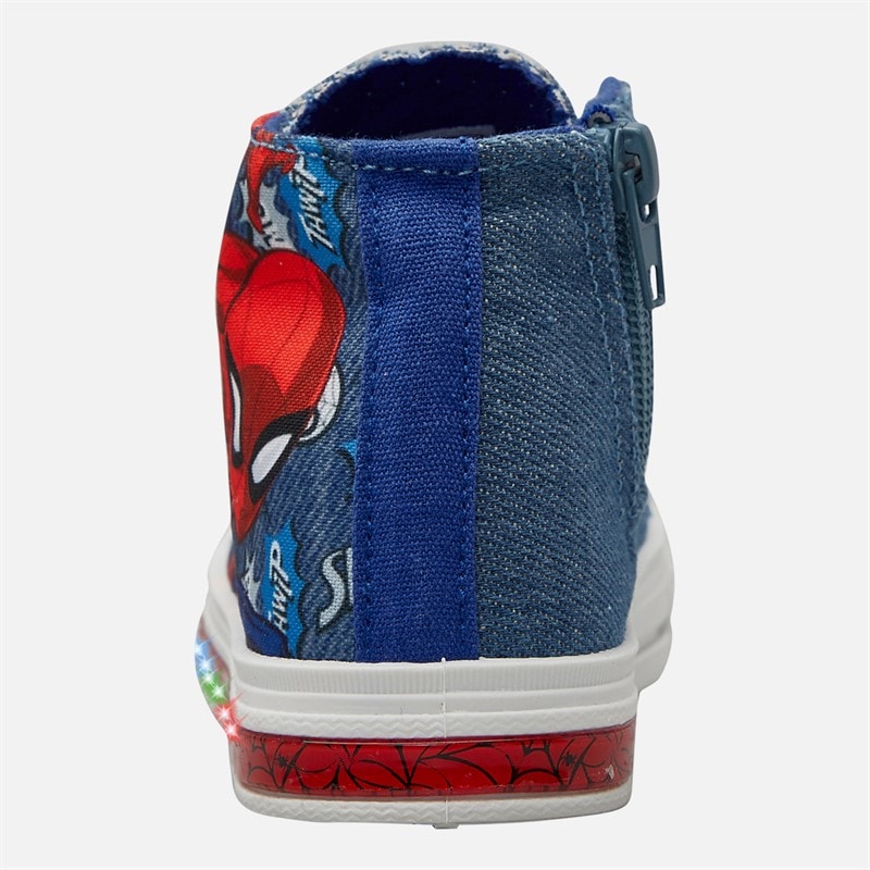 Spiderman Infant Boys Light Up Hi-Top Trainers Jeans - Image 3