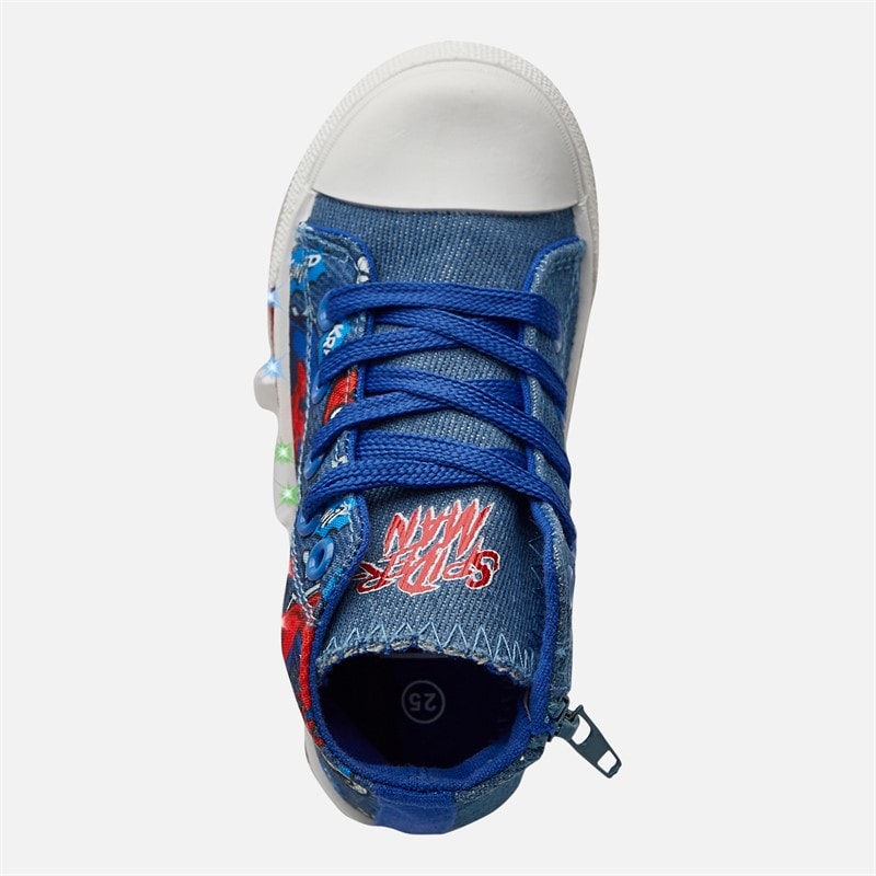 Spiderman Infant Boys Light Up Hi-Top Trainers Jeans - Image 4