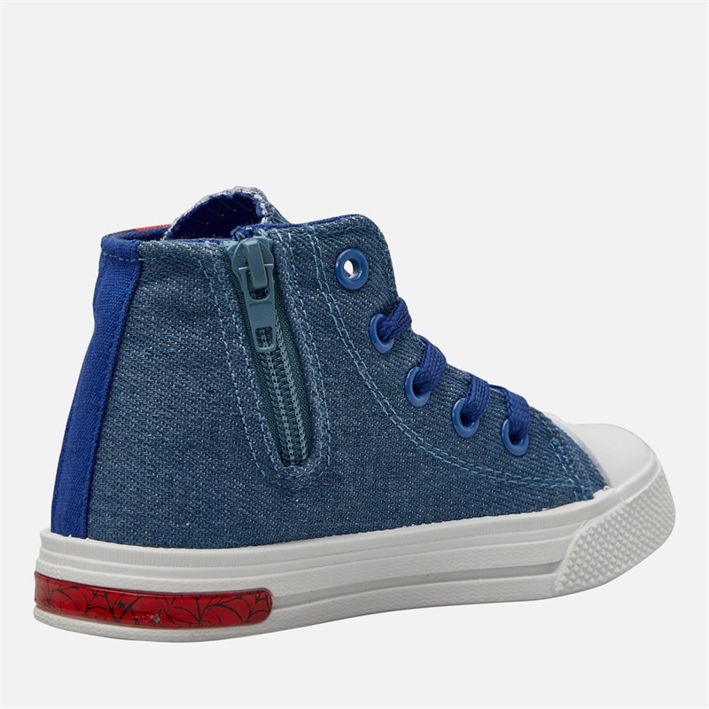 Spiderman Infant Boys Light Up Hi-Top Trainers Jeans - Image 5
