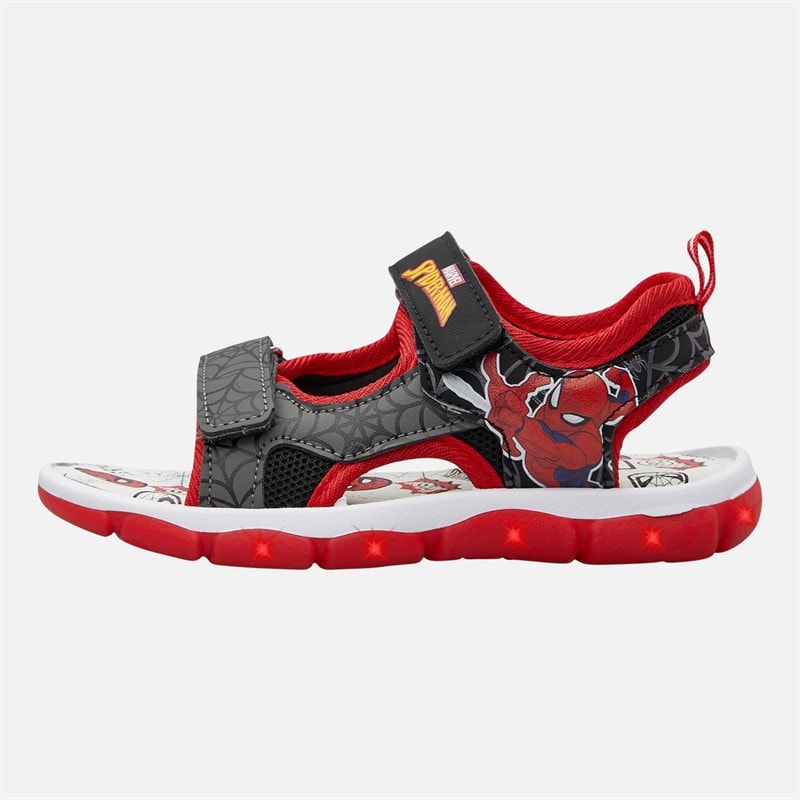 Spiderman Infant Boys Light Up Sandals Black - Image 2