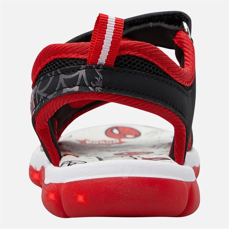 Spiderman Infant Boys Light Up Sandals Black - Image 4