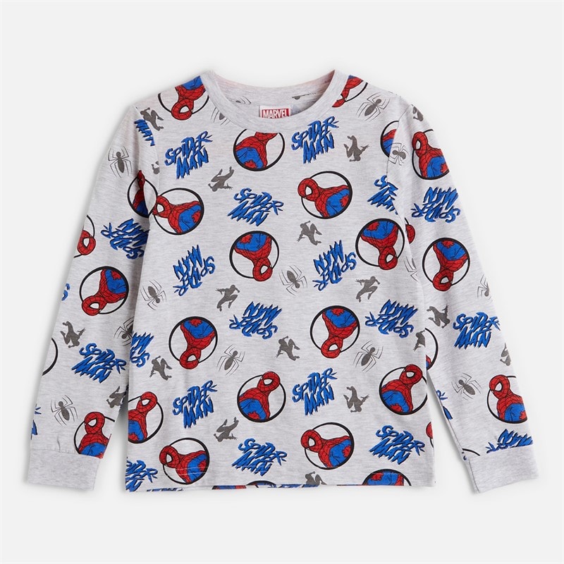 Spiderman Boys Pyjama Set Grey Marl - Image 2