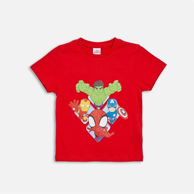 Spiderman Boys Spidey And Friends Five Pack T-Shirts Multi - Image 3