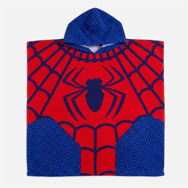 Spiderman Kids Microfiber Poncho Towel Multi