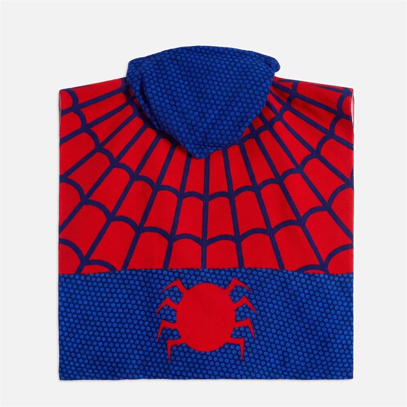 Spiderman Kids Microfiber Poncho Towel Multi - Image 2