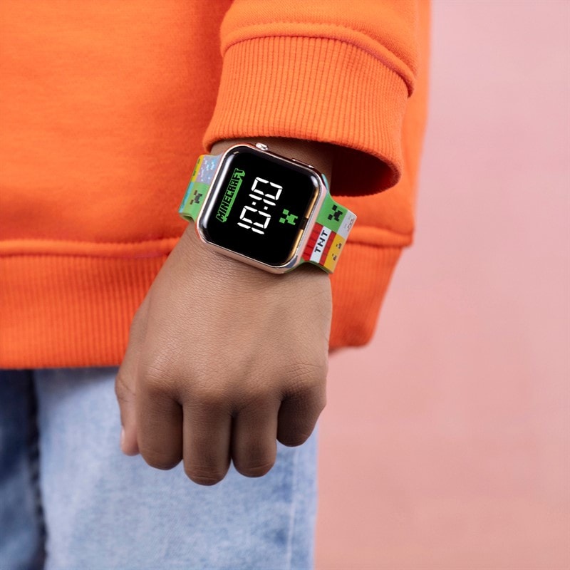 MINECRAFT Kids Printed Strap LED Watch Multi - Image 3