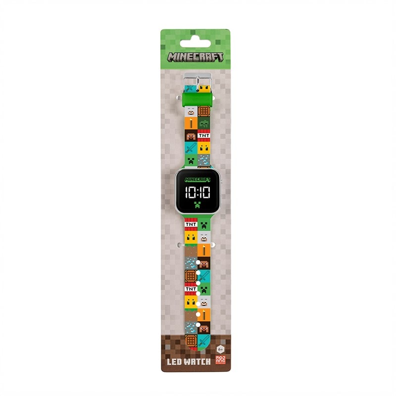 MINECRAFT Kids Printed Strap LED Watch Multi - Image 4
