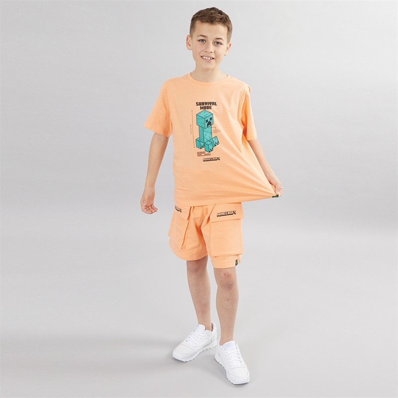 MINECRAFT Boys T-Shirt And Shorts Set Orange - Image 3