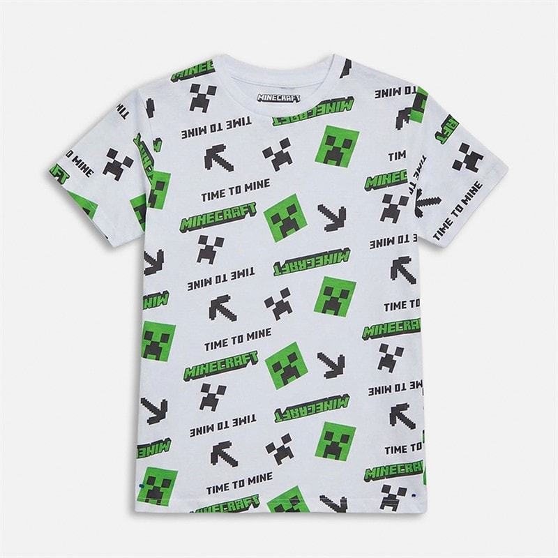 MINECRAFT Boys Five Pack T-Shirts Blue Multi - Image 2
