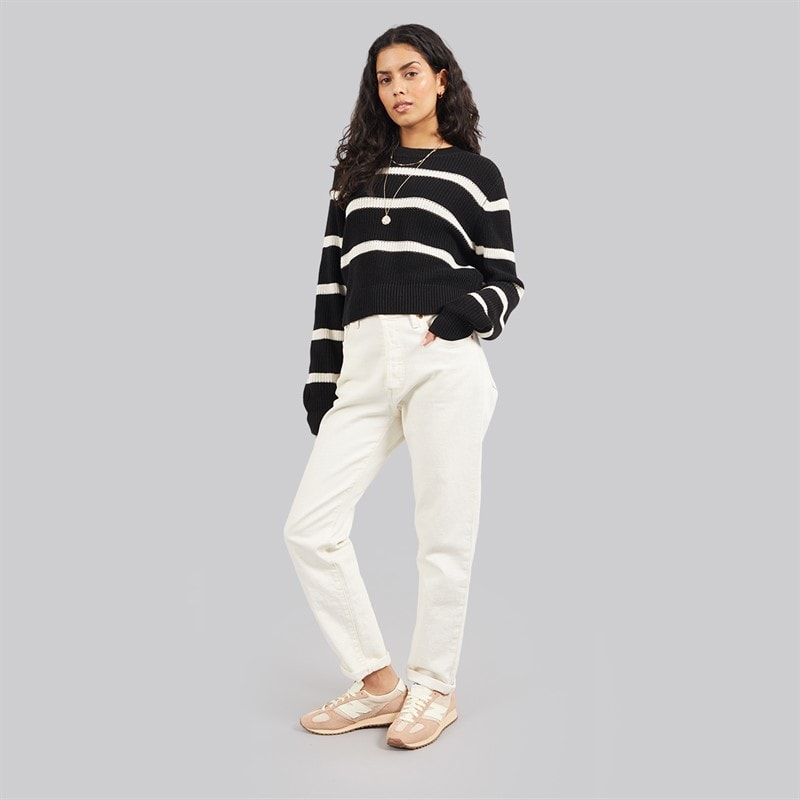Noisy May Womens Maysa Stripe Knit Jumper Black - Image 3