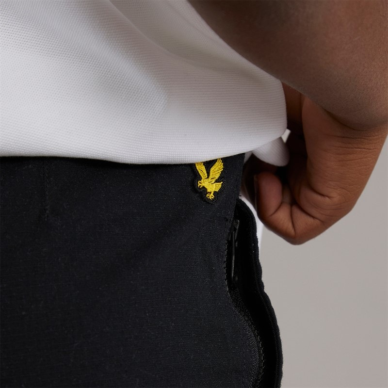 Lyle And Scott Boys Ripstop Cuffed Cargo Trousers Z865 Jet Black - Image 3