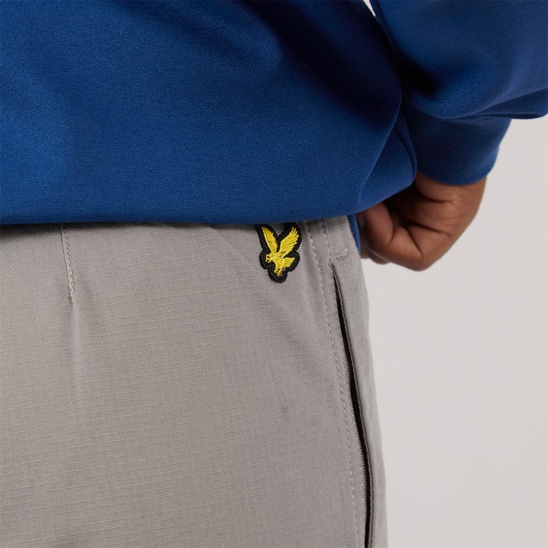 Lyle And Scott Boys Ripstop Cuffed Cargo Trousers X852 Sharkskin - Image 3