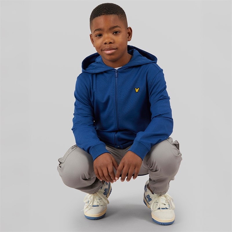 Lyle And Scott Boys Fly Fleece Zip Through Hoodie X856 Navy Peony - Image 3