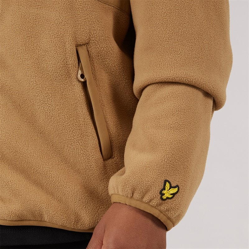 Lyle And Scott Boys Nylon Trim Polar Fleece X851 Tigers Eye - Image 3