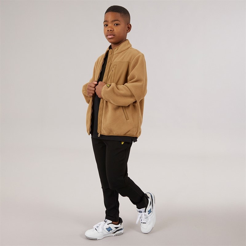 Lyle And Scott Boys Nylon Trim Polar Fleece X851 Tigers Eye - Image 4
