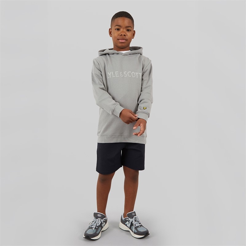 Lyle And Scott Boys Multi Coloured Print Hoodie X852 Sharkskin - Image 3