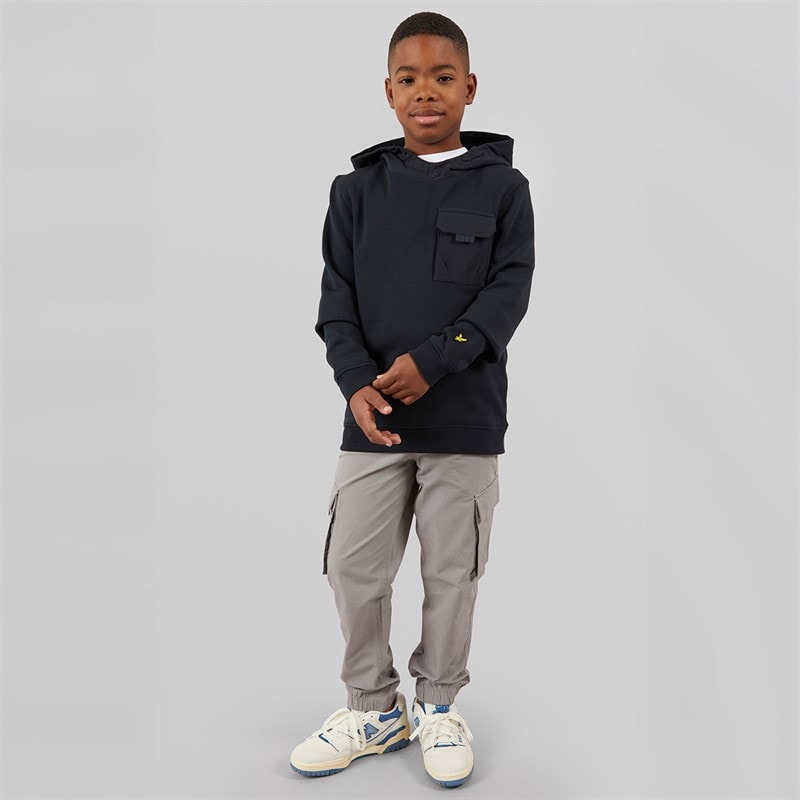 Lyle And Scott Boys Ripstop Pocket Hoodie Z271 Dark Navy - Image 4
