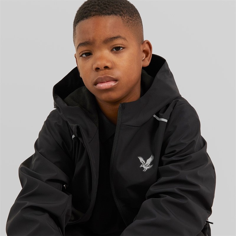 Lyle And Scott Boys Coated Nylon Jacket Z865 Jet Black - Image 3