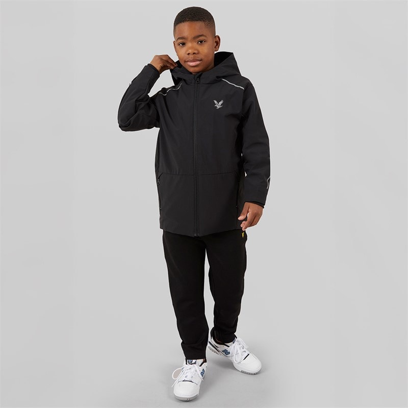 Lyle And Scott Boys Coated Nylon Jacket Z865 Jet Black - Image 4