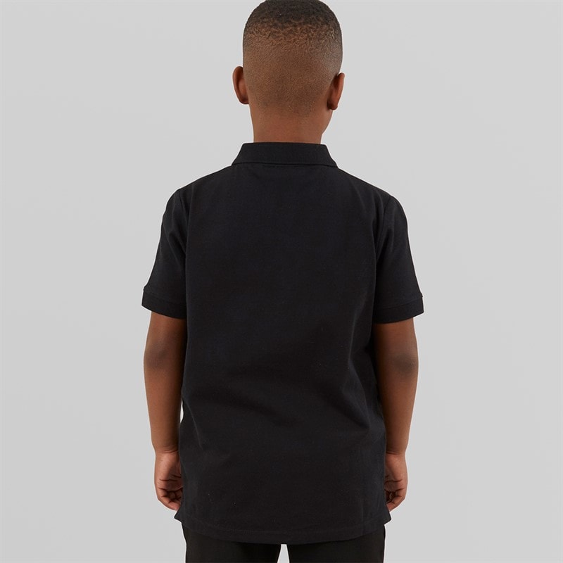 Lyle And Scott Boys Land Scott L&S Monogram Polo Shirt Z865 Jet Black - Image 2