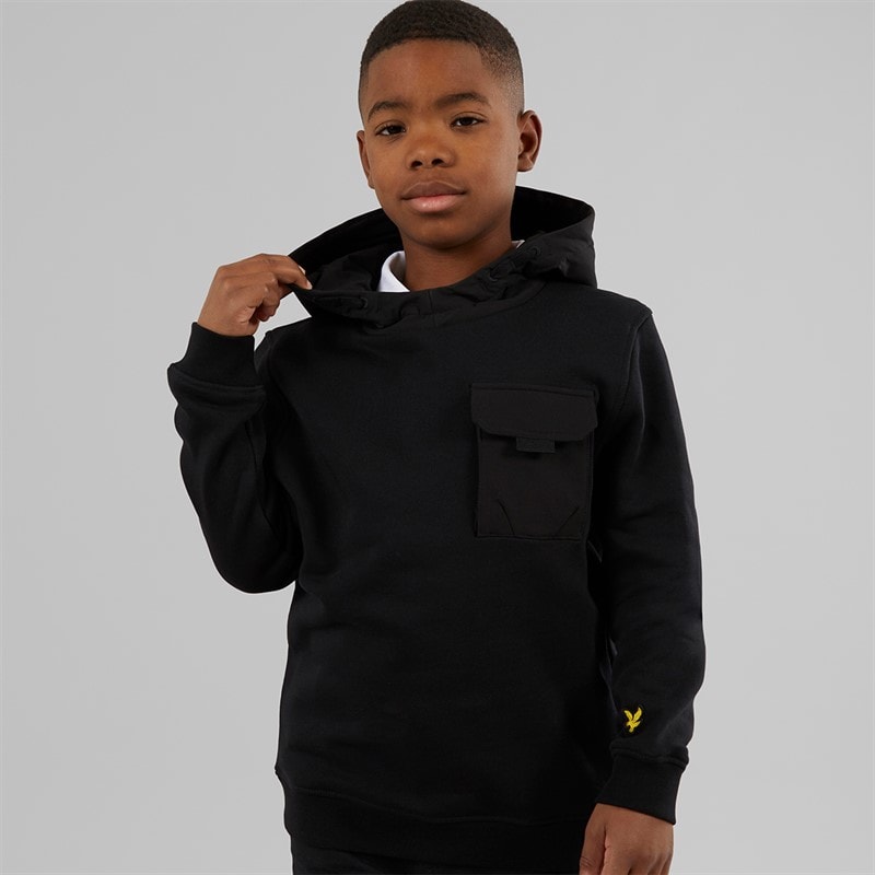 Lyle And Scott Boys Ripstop Pocket Hoodie Z865 Jet Black - Image 1