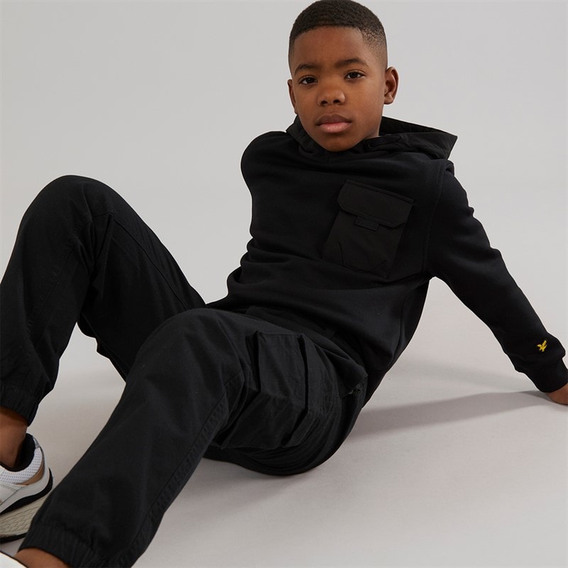 Lyle And Scott Boys Ripstop Pocket Hoodie Z865 Jet Black - Image 4