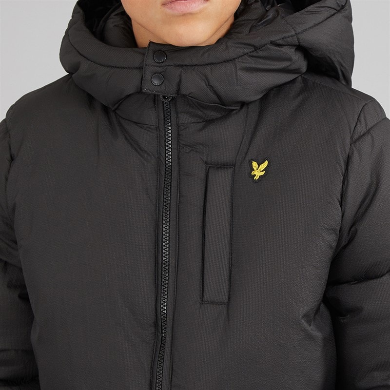Lyle And Scott Boys Ripstop Quilted Puffer Coat Jet Black - Image 3