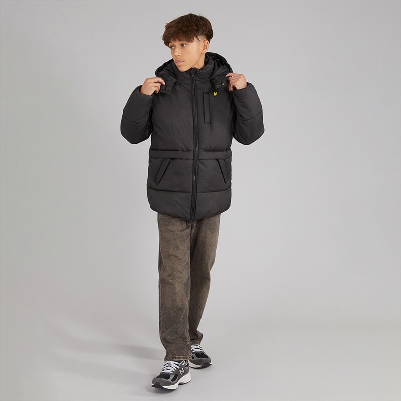 Lyle And Scott Boys Ripstop Quilted Puffer Coat Jet Black - Image 4
