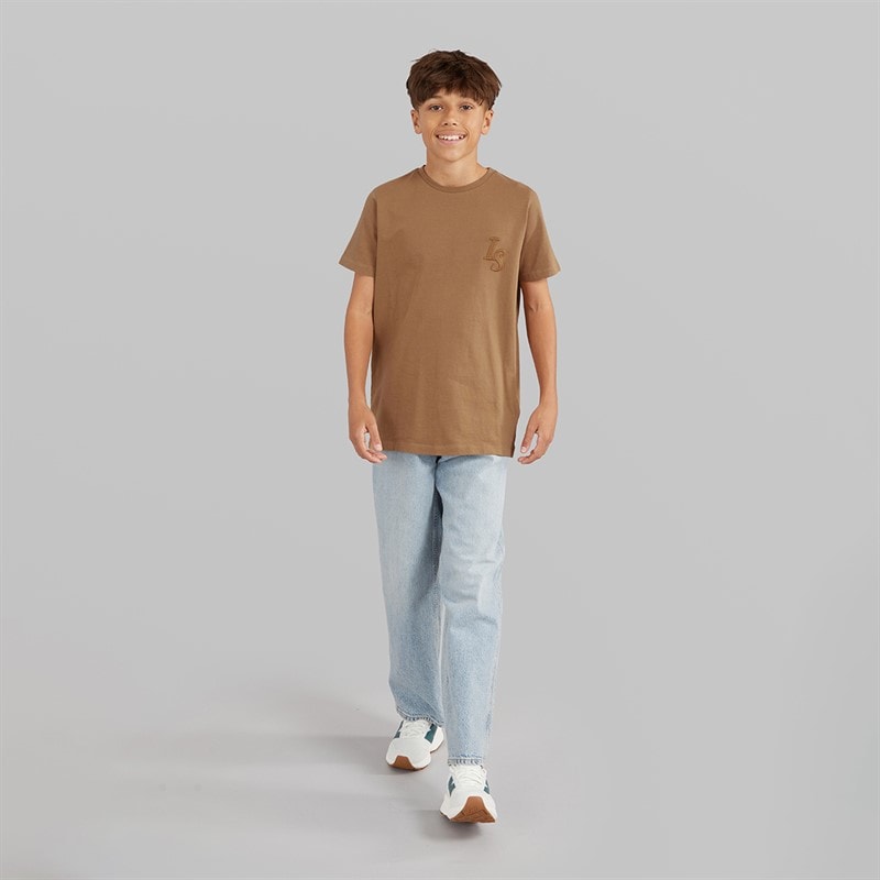 Lyle And Scott Boys L&S Monogram T-Shirt Tigers Eye - Image 3