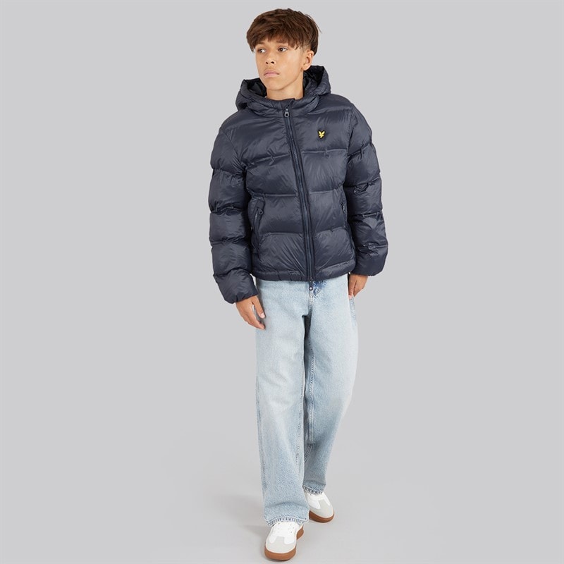 Lyle And Scott Boys Cropped Puffer Coat Dark Navy - Image 4