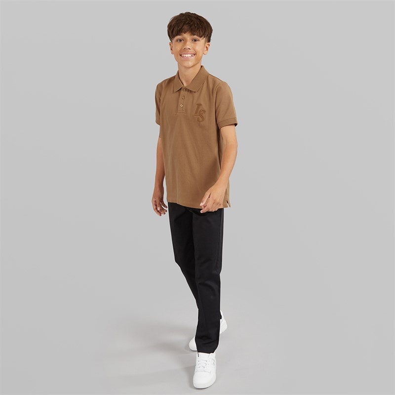 Lyle And Scott Boys Monogram Polo Shirt Tigers Eye - Image 4
