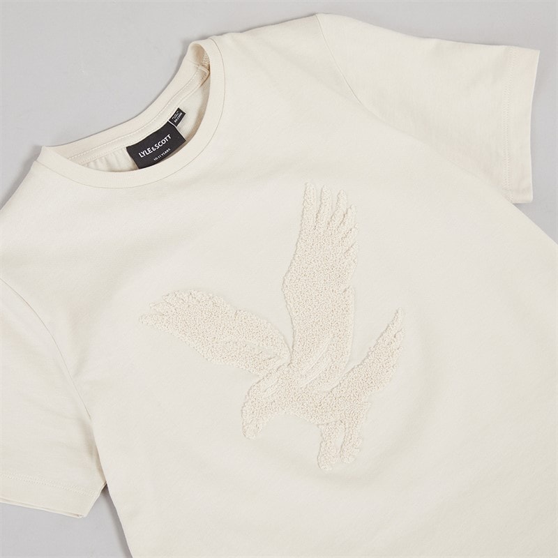 Lyle And Scott Boys Towelling Eagle T-Shirt Putty - Image 3