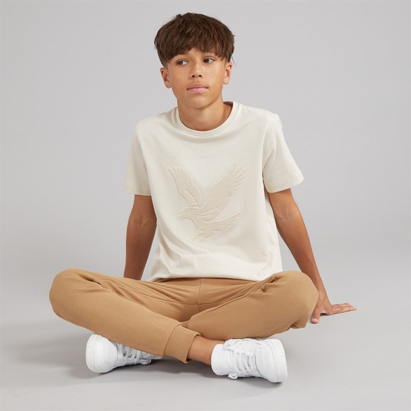 Lyle And Scott Boys Towelling Eagle T-Shirt Putty - Image 4