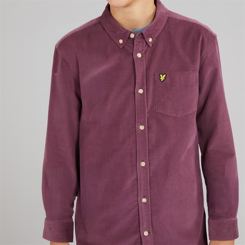 Lyle And Scott Boys Cord Shirt Dusky Maroon - Image 3