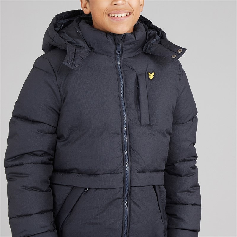 Lyle And Scott Boys Ripstop Quilted Puffer Coat Dark Navy - Image 3
