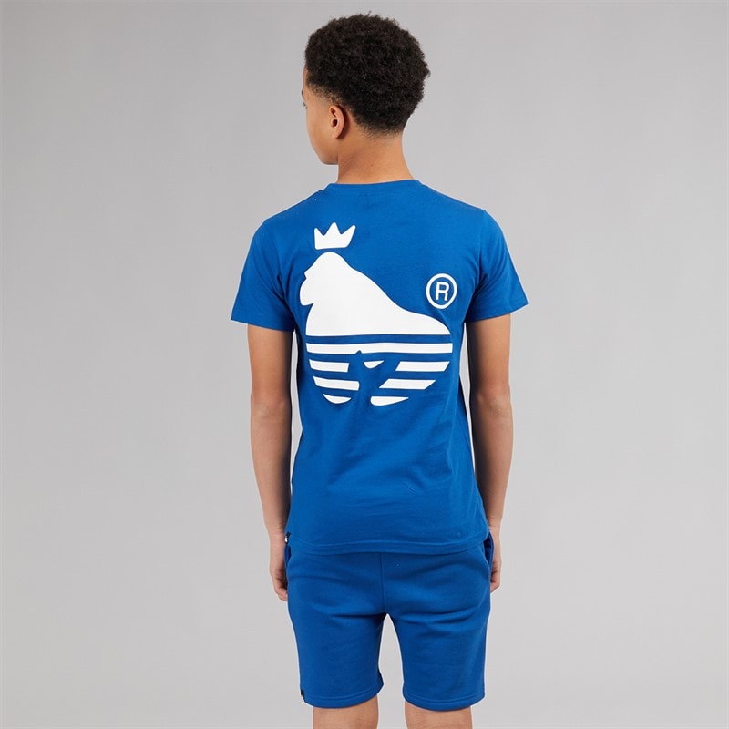 Money Boys Sport Ape T-Shirt And Shorts Set Royal Blue - Image 3