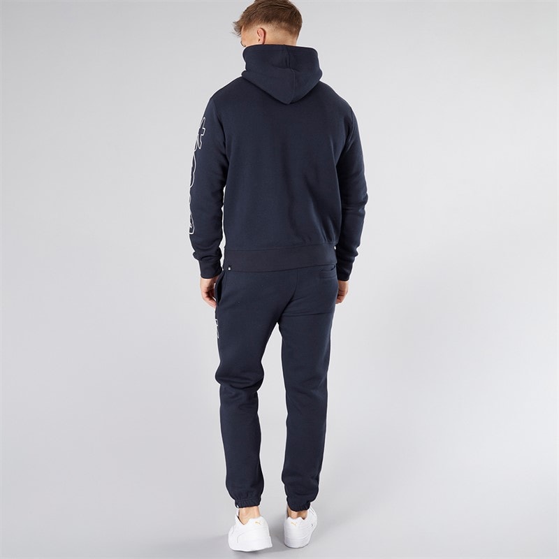Money Mens Sig Line Fleece Hood Tracksuit Navy - Image 2