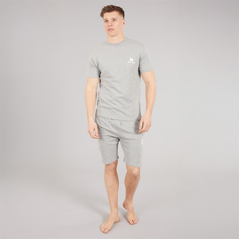 Money Mens Lounger T-Shirt And Shorts Set Grey - Image 3