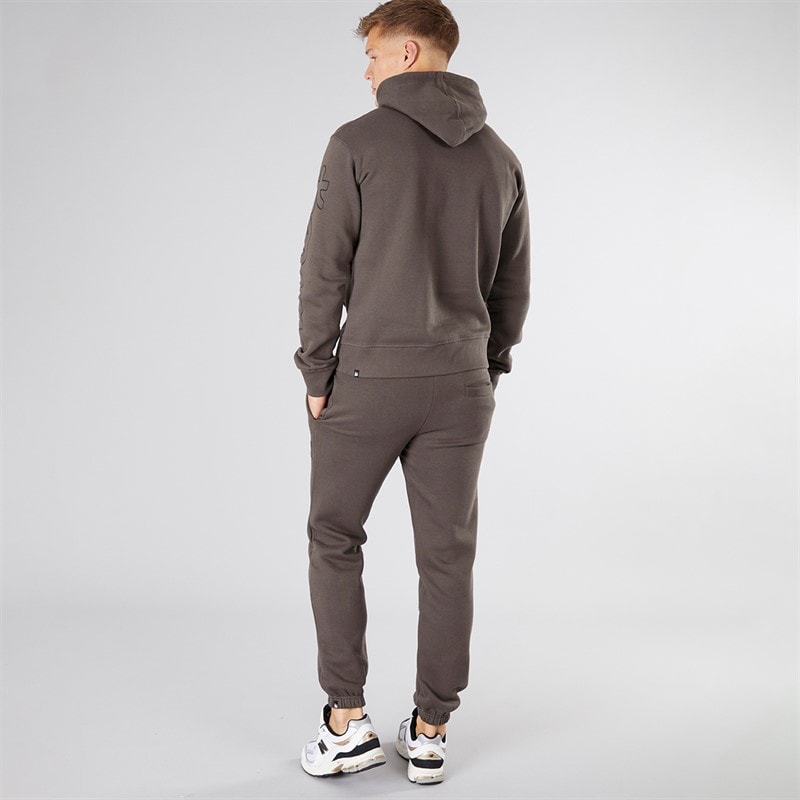 Money Mens Sig Line Fleece Hooded Tracksuit Charcoal Grey - Image 2