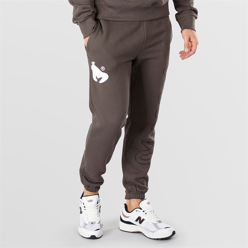 Money Mens Sig Line Fleece Hooded Tracksuit Charcoal Grey - Image 3