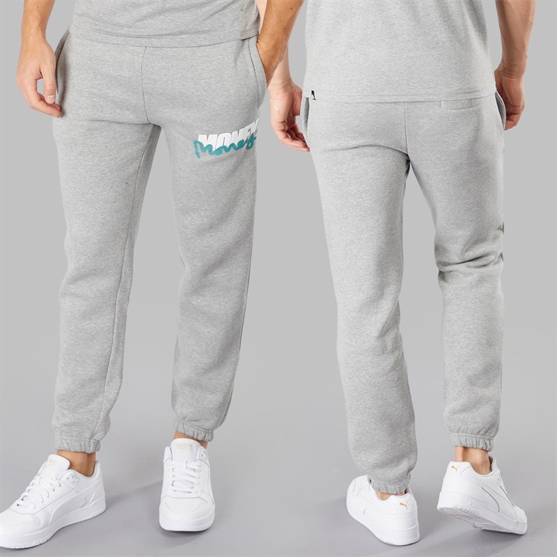 Money Mens Three Pack Crew Neck Tracksuit And T-Shirt Set Grey Melange - Image 3