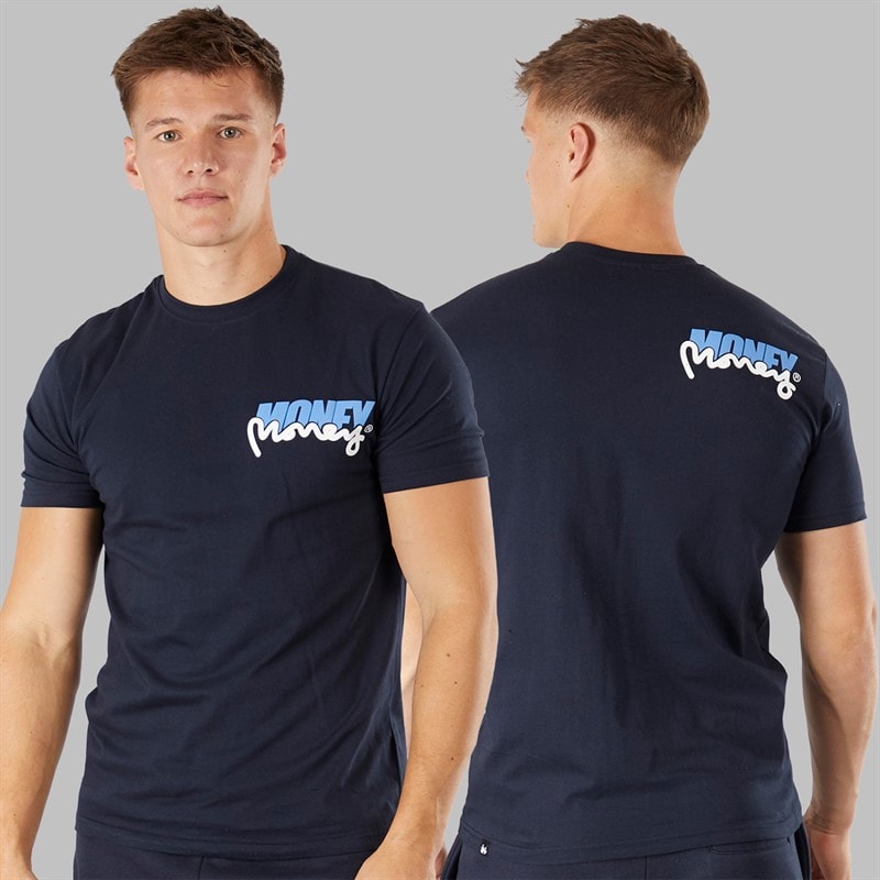 Money Mens Three Pack Tracksuit and T-Shirt Set Navy - Image 2