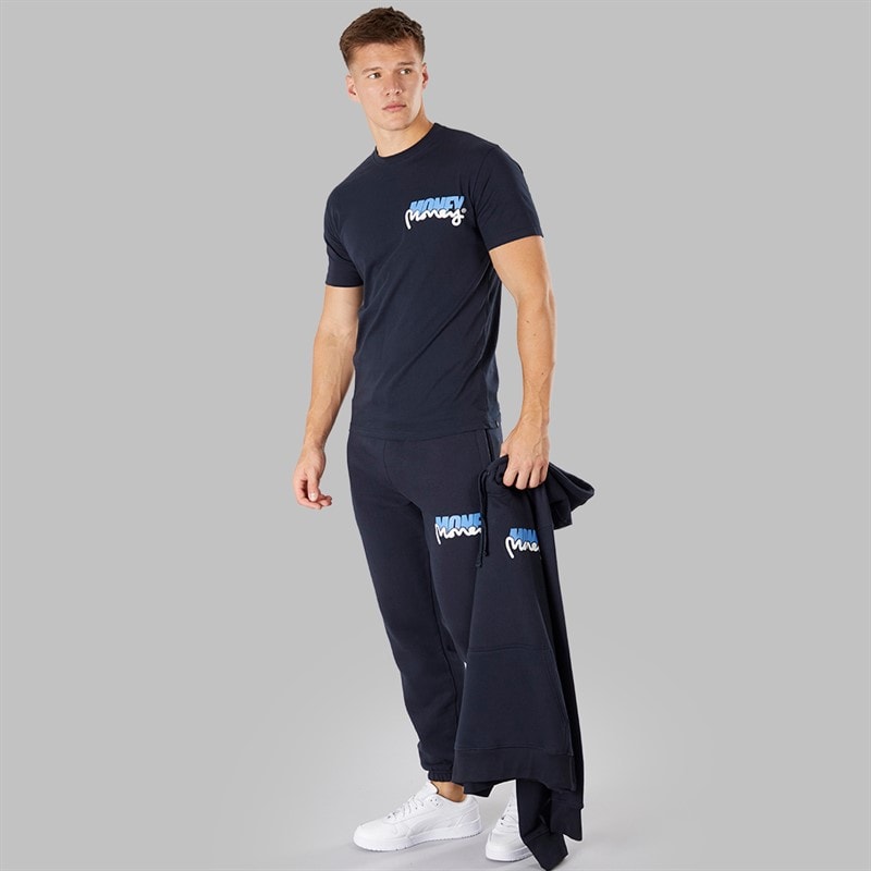 Money Mens Three Pack Tracksuit and T-Shirt Set Navy - Image 5
