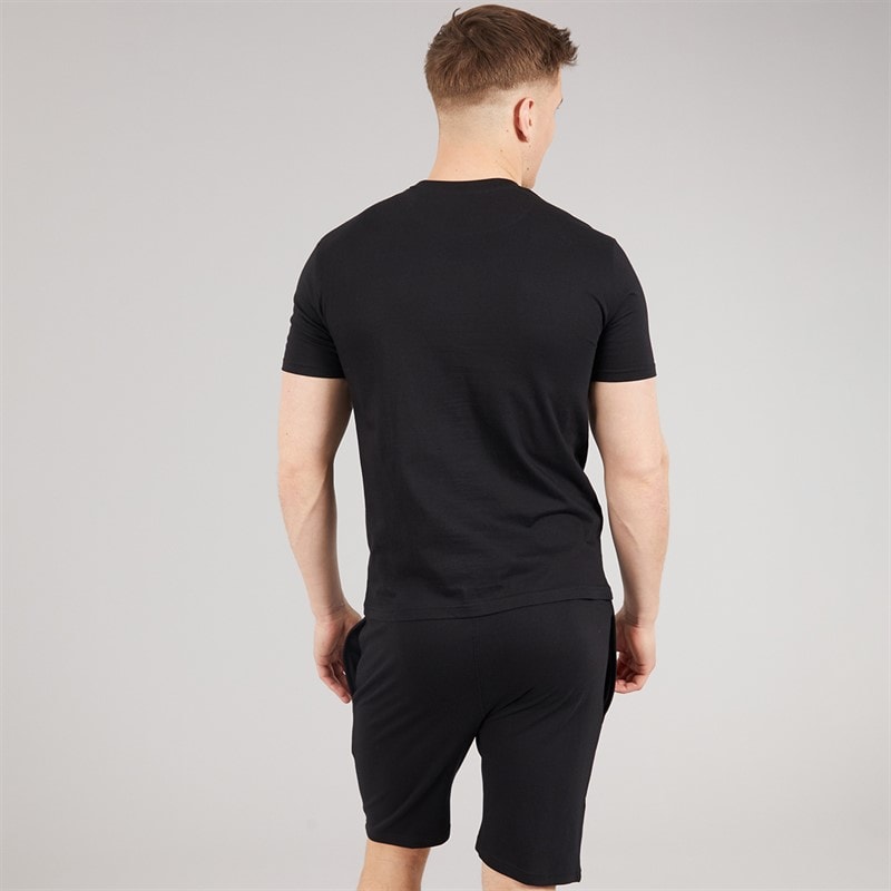 Money Mens Lounger T-Shirt And Shorts Set Black - Image 2