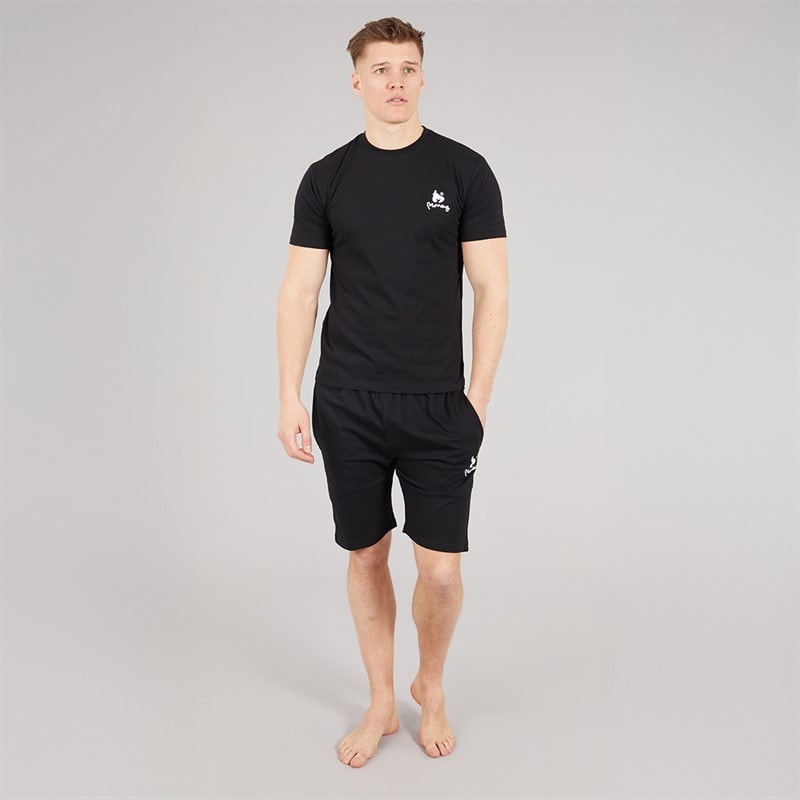 Money Mens Lounger T-Shirt And Shorts Set Black - Image 3