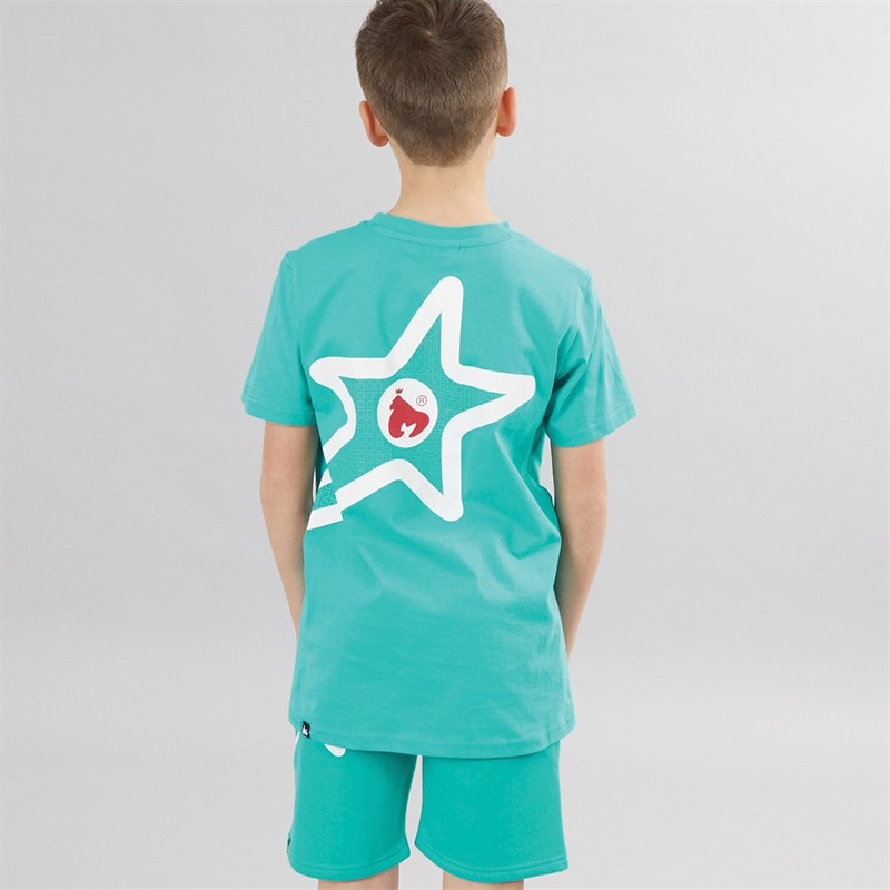 Money Boys Sig Star T-Shirt And Shorts Set Teal - Image 2