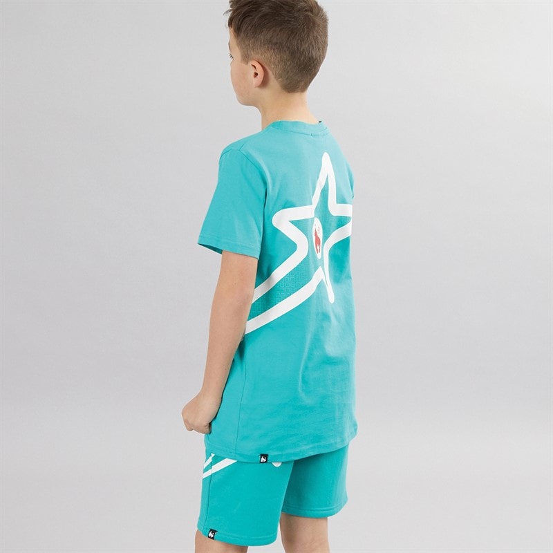 Money Boys Sig Star T-Shirt And Shorts Set Teal - Image 3