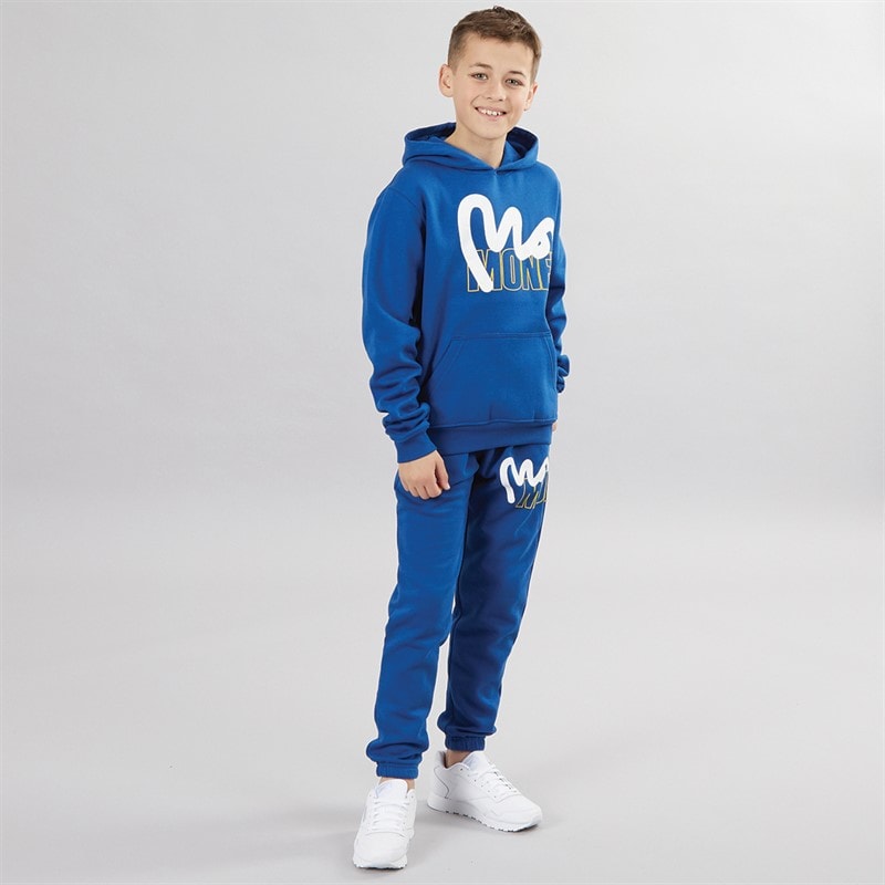 Money Boys Stencil Block Hood Tracksuit Royal Blue - Image 3