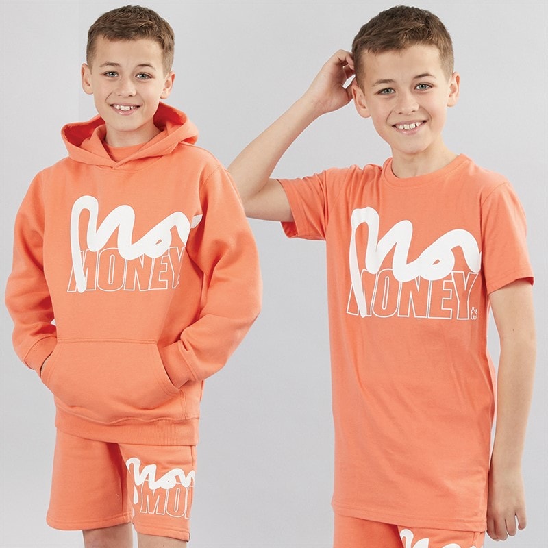 Money Boys Stencil Three Pack T-Shirt Shorts And Sweatshirt Set Pale Orange - Image 1